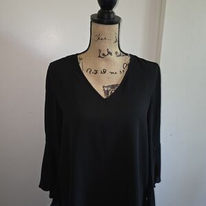 Versona Black V-Neck Tunic Top